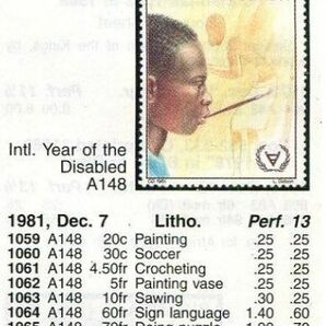 （ルワンダ）1981年世界障害児年8種完、スコット評価7.35ドル（海外より発送、説明欄参照）の画像2