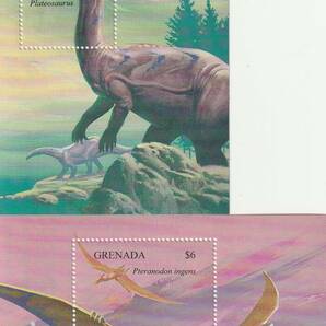（グレナダ）1994年恐竜小型シート2種、スコット評価10.5ドル（海外より発送、説明欄参照）の画像1