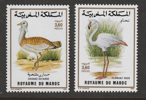 （モロッコ）1988年鳥2種完、スコット評価3.5ドル（海外より発送、説明欄参照）