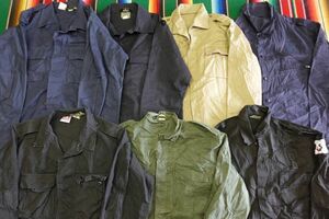 LSH-MIL4 ミリタリーシャツ ジャケットMIX 長袖シャツ 無地￥1～ビンテージUS古着卸セット業者まとめ売り
