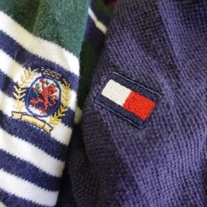 LST-BNPS2 90s vintage トミーヒルフィガー TOMMY HILFIGER 長袖ポロシャツ 無地 総柄￥1～ビンテージUS古着卸セット業者まとめ売りの画像3