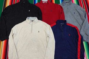 LST-RLPS14 ラルフローレン Ralph Lauren ハーフジップトップス ワンポイント￥1～ビンテージUS古着卸セット業者まとめ売り