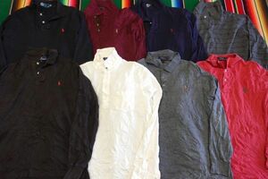 LST-RLPS5 ラルフローレン Ralph Lauren ワンポイント 長袖ポロシャツ 無地￥1～ビンテージUS古着卸セット業者まとめ売り