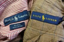 LSH-RL33 ラルフローレン Ralph Lauren 長袖シャツ チェック 無地 ストライプ￥1～ビンテージUS古着卸セット業者まとめ売り_画像2