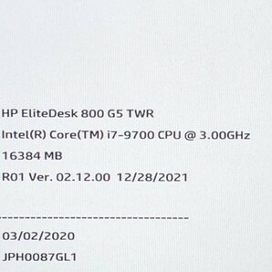【ハード王】1円～/HP EliteDesk800G5 TWR/Corei7-9700/16GB/ストレージ無/11222-B3の画像2