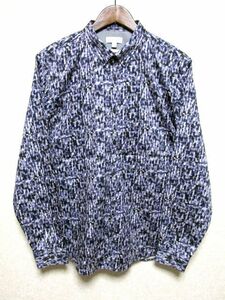 * beautiful goods *Calvin Klein Calvin Klein long sleeve total pattern shirt L* black × purple × white button down slim fit 100% cotton tops 