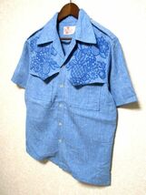 ★レアデザイン★70's Sears HAWAIIAN シアーズ カスリ柄 半袖 アロハシャツ L★ハワイアン 開襟 オープンカラー ビンテージ OLD 希少_画像10