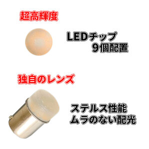 送料無料 G18 明るい 9LED バイク用ステルス LEDバルブ 4個 ムラのない配光 2ピン ウインカーリレー セット ハイフラ防止 ウインカーLED化の画像5