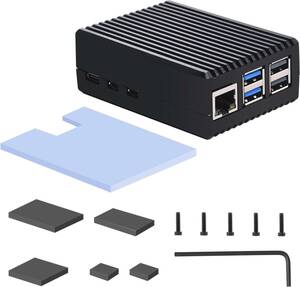 GeeekPi Raspberry Pi 5 用 ケース アルミニウム合金 パッシブ冷却 PI5 はアルミニウム製ハウジングで完全