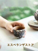[エスペランザストア]職人手作り 陶器 煎茶道具 茶壺 茶壷 急須 常滑焼 茶器 茶道具 湯呑 茶托 容量：70ML_画像3