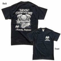 ★ムーンアイズ MOON Custom Cycle Shop パンヘッド Tシャツ - XL 黒 MOONEYES 正規品 デュオグライド FLH1200 鍋 ナックルヘッド_画像1