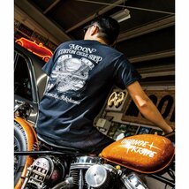 ★ムーンアイズ MOON Custom Cycle Shop パンヘッド Tシャツ - XL 黒 MOONEYES 正規品 デュオグライド FLH1200 鍋 ナックルヘッド_画像2