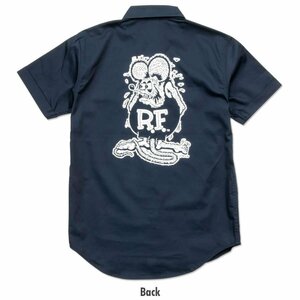 ★ラットフィンク Rat Fink ショート スリーブ ワークシャツ - M 正規品 半袖シャツ mooneyes hot rod