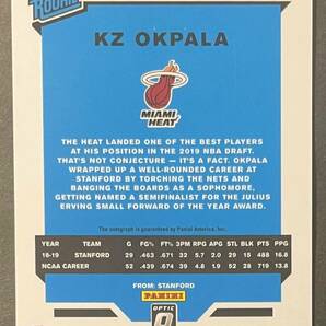 KZ Okpala 2019-20 Donruss Optic RC Rated Rookie Signatures Holo SP Parallel On Card Auto 直筆サインカード Panini NBAの画像2