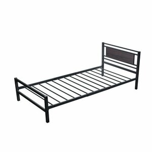 [ black ] pipe bed single bed . three -step height adjustment possible steel enduring . bed Northern Europe manner child part shop 