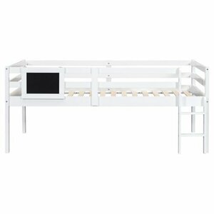 [ white ] single bed loft bed low type bed wood bed bed single storage Northern Europe manner child part shop enduring .