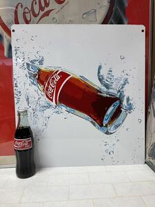 ★Coca-Cola Coke コカコーラグッズ 販促品　スチール看板 店舗使用品