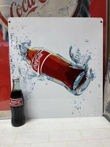 ★Coca-Cola Coke コカコーラグッズ 販促品　スチール看板 店舗使用品　