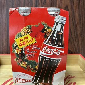 ★Coca-Cola Coke ボトルコーク4本パック 未開栓 250ml クリスマス サンタクロースデザインの画像2