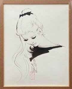 Art hand Auction 岩田専太郎｢女(1)｣水彩画 額装 真作保証【東京都出身 伊東深水に師事 志村立美と挿絵界の三羽烏 昭和の挿絵の第一人者】, 絵画, 水彩, 人物画