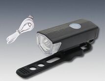ブラック　自転車ライト 黒 USB充電式 LED_画像1