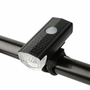 ブラック 自転車ライト 黒 USB充電式 LEDの画像2