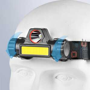   ２個セット ヘッドランプ ヘッドライト LEDヘッドライト USB充電式タイプ 釣り 工事 車修理の画像2
