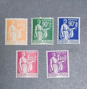  France 1938 year general stamp 5 kind NH