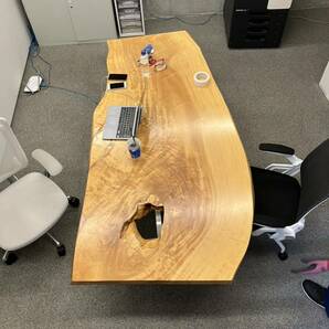 栃の木 一枚板 ダイニングテーブル 天板 テーブル 木馬 希少 ダイニング オフィス トチの木 の画像6
