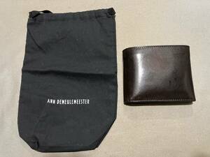 【希少モデル 送料無料】ANN DEMEULEMEESTER (アン・ドゥムルメステール) レザーウォレット 三つ折財布 エイジングあり