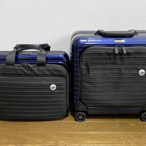 Lufthansa RIMOWA SALSA ルフトハンザ リモワ ボレロ ビジネストローリー 4輪 アタッシュ ケース ブリーフ バッグ 2点セット ナイトブルーの画像4