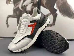  flexible ostrich leather Ostrich leather shoes men's walking shoes high King shoes sneakers light weight low cut 24~27cm selection possible mountain climbing 