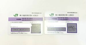 JR東日本 株主優待券 2枚 有効期限:2024年6月30日まで 送料無料！