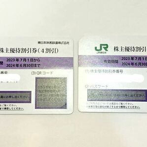 JR東日本 株主優待券 2枚 ①有効期限:2024年6月30日まで 送料無料！の画像1