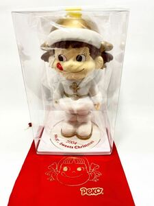 不二家 ハッピースイートクリスマス ぺこちゃん人形 2004 Happy Sweets Christmas 未使用保管品 高25cm