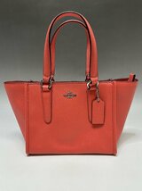 極美品 COACH 2wayハンドバッグ レッド系 F11925 ショルダーストラップ付き クロスビー キャリーオール レディース 福井県質屋の質セブン_画像2