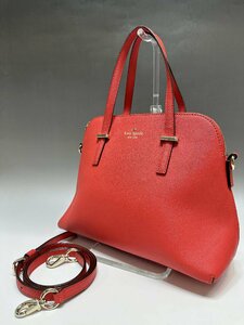 美品 kate spade 2way ハンドバッグ レッド系 ショルダーストラップ付き PXRU4471 レディース 福井県質屋の質セブン