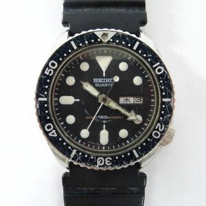 ♪tyom 1256-1 585 不動品 SEIKO セイコー クォーツ ダイバー 7548-7000 150m 日英 デイデイト メンズ 腕時計 QZ ヴィンテージ 社外ベルト