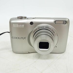 ■tyom 1301-3 153 電源OK Nikon COOLPIX L26 ニコン クールピクス コンパクトデジタルカメラ デジカメ シルバー 液晶不良あり