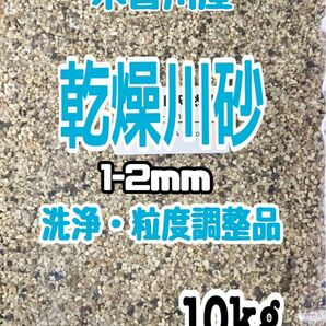 メダカ　淡水魚　底砂　乾燥　川砂　木曽川産1-2ｍｍ 10kg