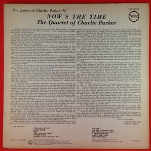 千円開始★神洗浄【超メガレア★US極美盤★VERVE】★CHARLIE PARKER/NOW'S THE TIME★Genius of Charlie Parker#3★Sheldon Marks著名カバ-の画像2