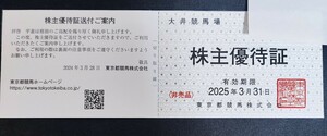 送料63円〜複数枚可　大井競馬場 株主優待証1枚