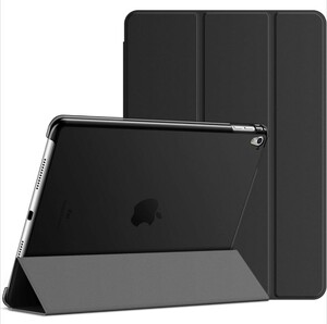 JEDirect iPad Pro 9.7 ケース レザー 三つ折スタンド オートスリープ機能 スマートカバー (ブラック)