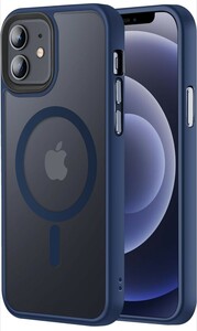 Gtsoho iPhone 12/12Pro 用 ケース 半透明 マグネット搭載 耐衝撃 マット感 マグセーフ対応 ワイアレス充電対応 ブルー