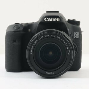 1円～ Canon キヤノン デジタル一眼カメラ EOS 70D DS126411 / EF-S 18-135mm 3.5-5.6 IS STM　※チャージャーなし 【動作未確認品】