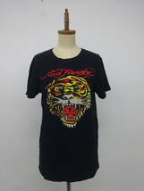 Ed hardy　エドハーディー　半袖Tシャツ　プリントTシャツ　タイガー　ブラック　Ｌ　夏　レディース　Y-596お_画像2