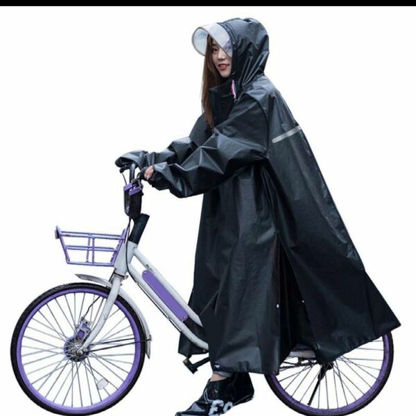 最新版 レインコート　レディース　雨具　自転車　リュックを背負っても　バイク　魔法レインウェア　ロングvレインポンチョ