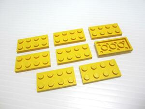 レゴ★黄色の２×４プレート８点セット（中古品）