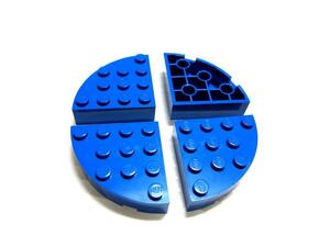 レゴ★青色の４×４扇型パーツ４点セット（中古品）