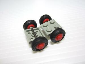 レゴ★年代物！鉄軸のタイヤセット(車軸P旧灰色・Wheel赤色)